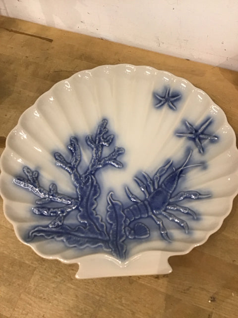 17" White Shell Sea Creature Serving Platter
