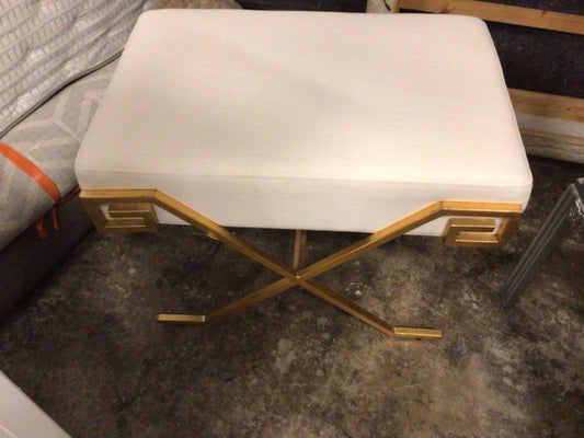 Safavieh White & Gold Stool