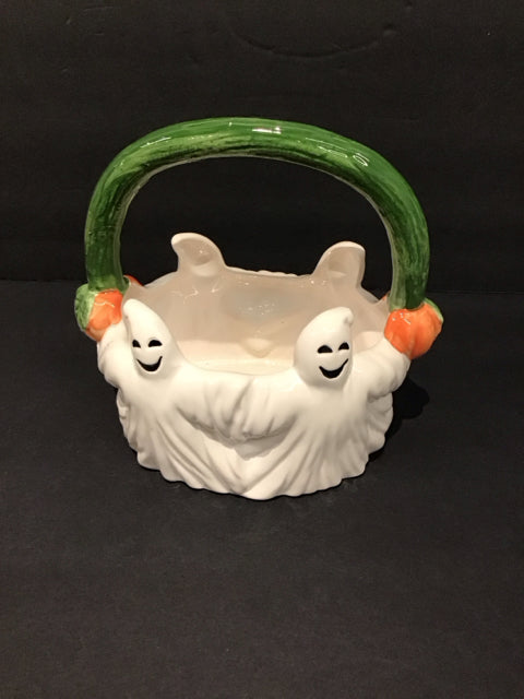 White Ceramic Ghost Basket