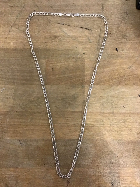 Silvertone Figaro Link Chain Necklace