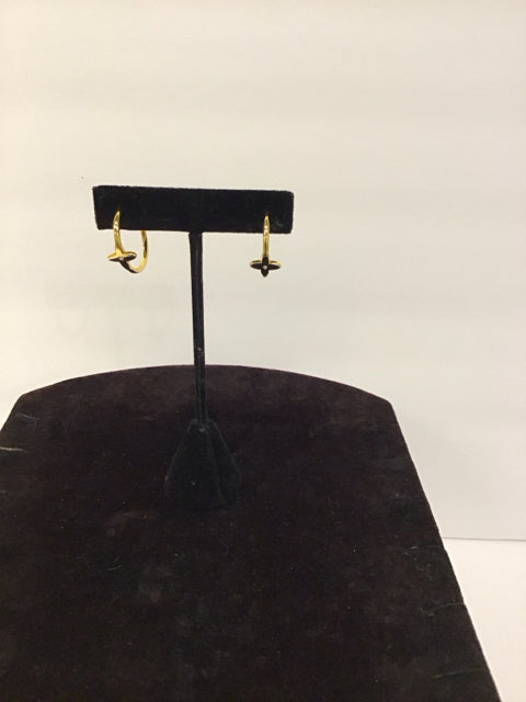 Van Cleef Style Gold Hoop Earrings