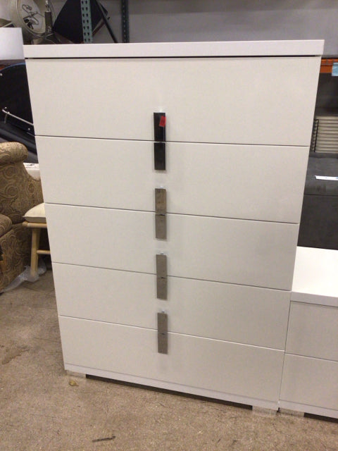 Scan Design (?) White Five Drawer Dresser