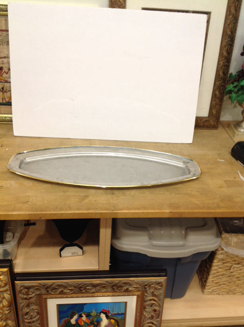 27.5" Oblong Silver Tray