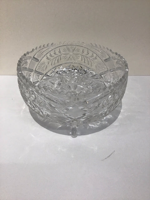 8.5"Rd Footed Cut Glass Bowl