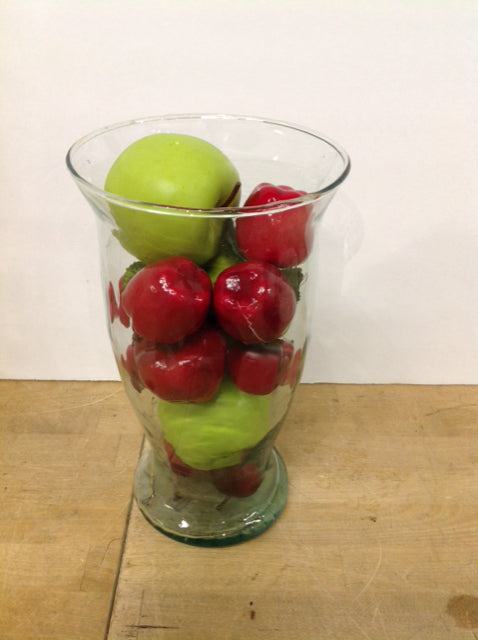 11.5" Glass Vase w/Paper Mache Apples