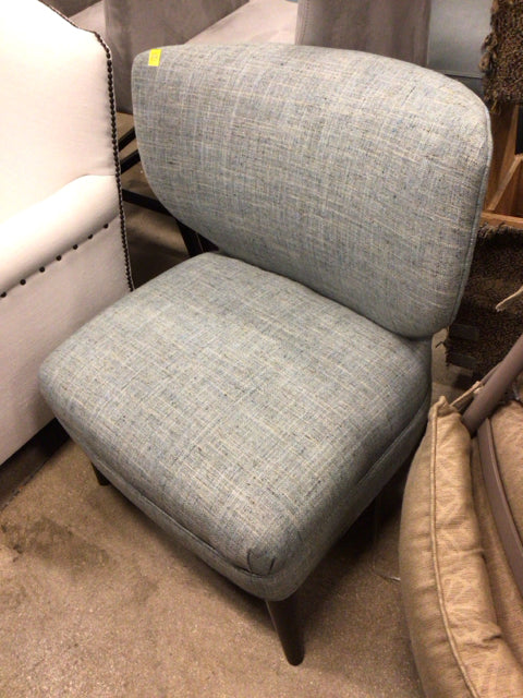 West Elm Blue Fabric Slipper Chair