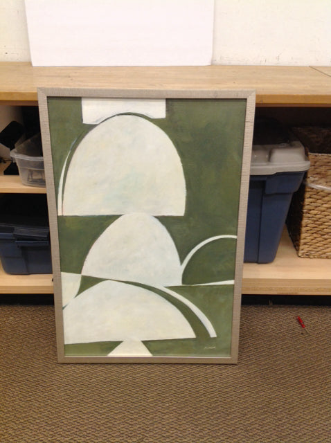 25x37 Green Abstract Mixed Media on Canvas