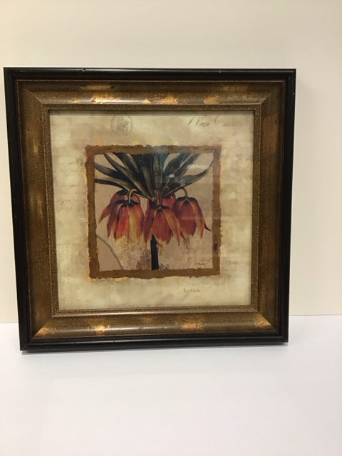16"Sq Framed Lilly Art P Marcus