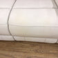 AS-IS White Leather Power Reclining Love Seat(Discolr Mark)