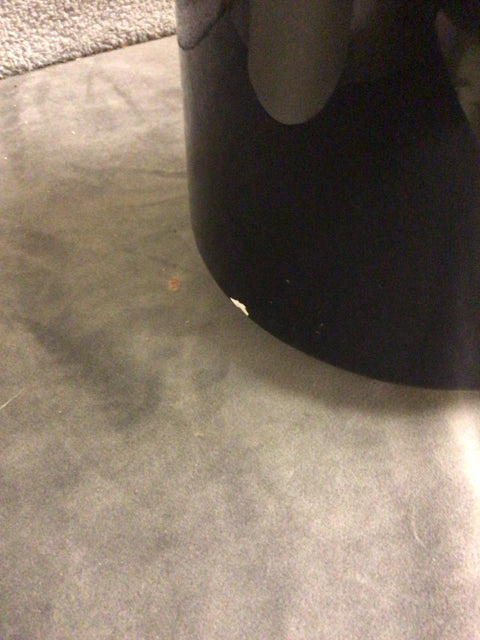 AS-IS Black Ceramic & Brass Table Lamp W/Shade(Chip On Side)