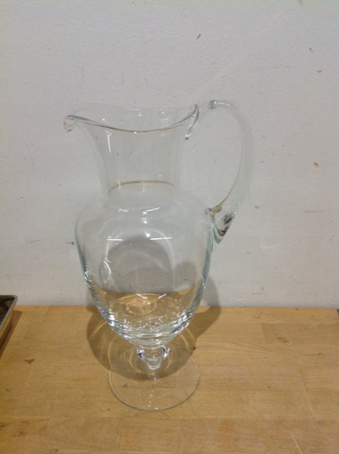 12" Footed Glass Pitcher