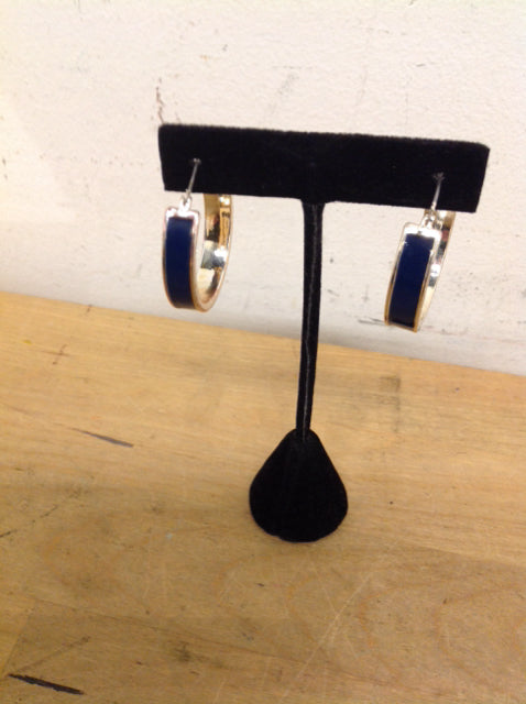 Earrings- Blue & Gold Hoops