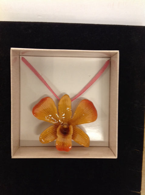 Real Orange Tulip Necklace