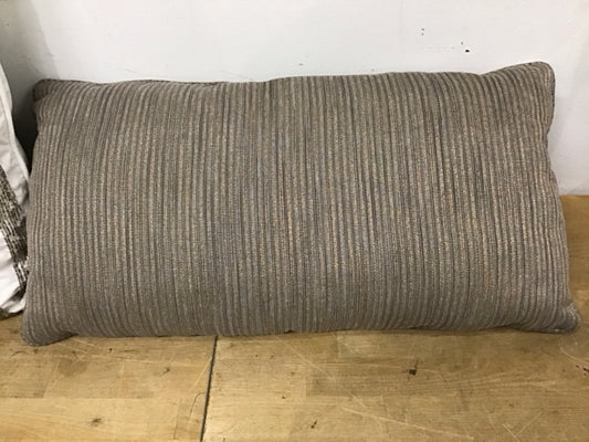 23"x 12" Gray Metallic Striped Pillow