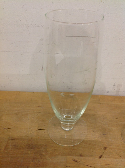 Vases- 10" Vintage Footed Glass Vase