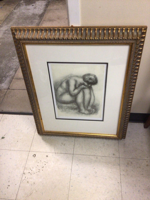 25" X 30" Pierre-Auguste Renoir "Nude" Gold Framed Print