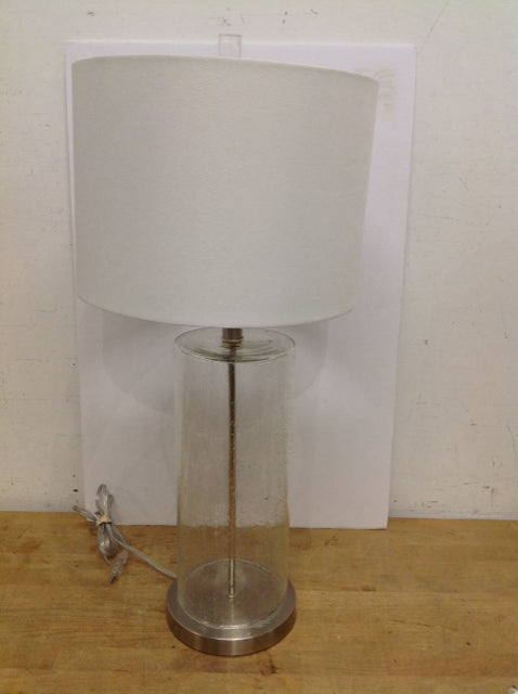 27" Glass Canister Lamp w/Shade