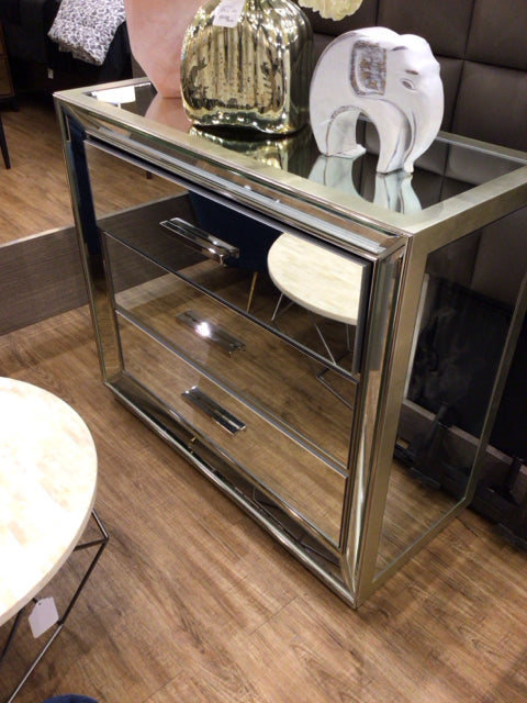 Kevin Charles Three Drawer Mirrored Chest