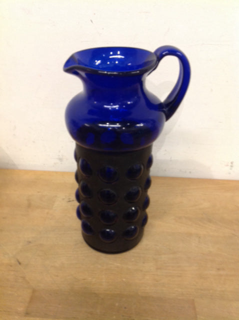 Vase-.12" Colbalt Glass Pitcher