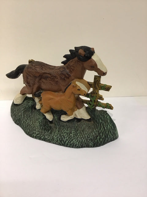 Cast Iron Horse & Foal Door Stop