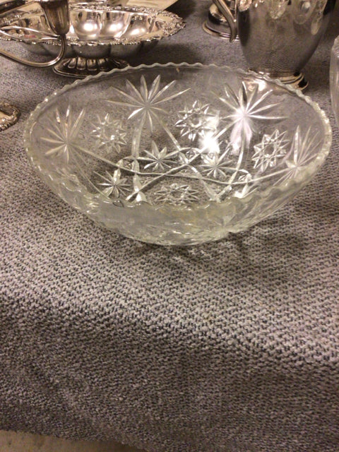 Cut Glass Scalloped Rim Bowl