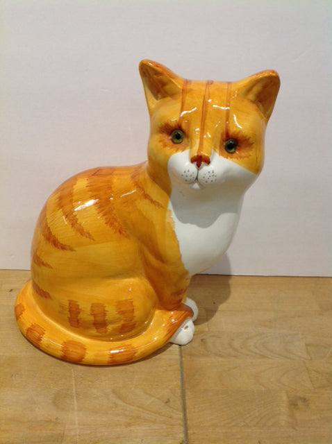 12" Ceramic Painted Cat
