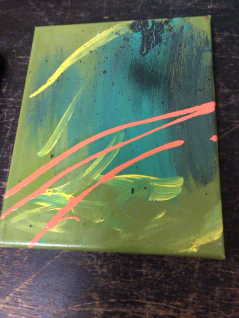 10" X 8" Acrylic Abstract On Canvas