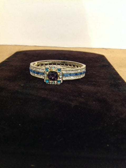 Gold Cuff Bracelet w/Rhinestones