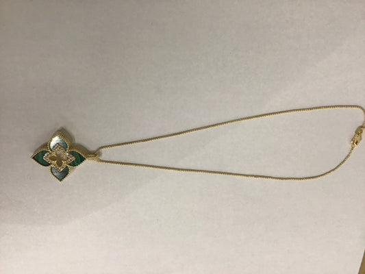 18" Tiffany Like Maracite Necklace
