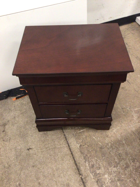 Brown Two Drawer Nightstand