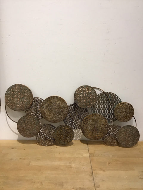 35"x17" Circular Decorative Metal Wall Decor