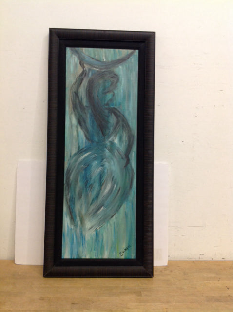 19.5"x45" Framed Wimpel Island Woman Oil on Wood
