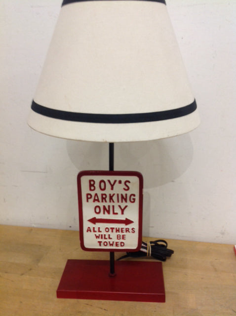 24" Boys Parking Only Lamp