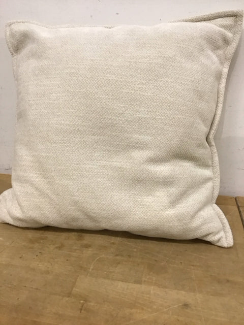 18" Cream Chenile Herringbone Pillow