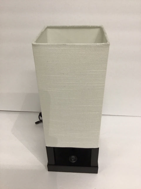 14.5" Sq Linen Shaded Desk Lamp