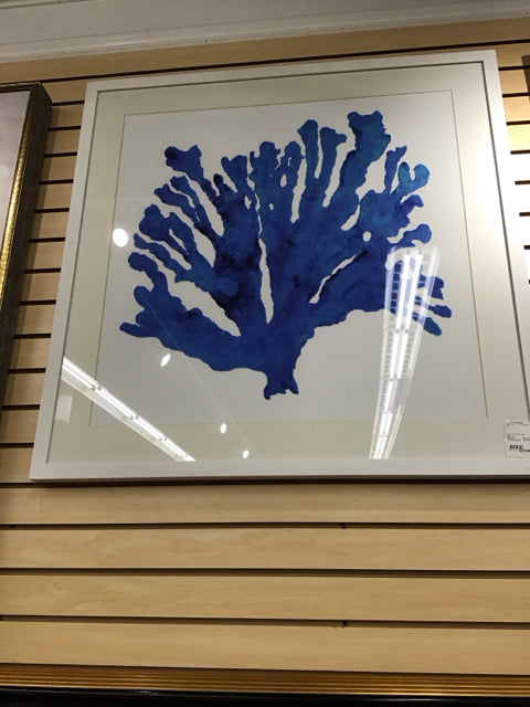 36" Sq. Blue Coral Art Print