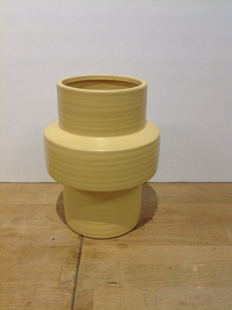 10" Yellow Ceramic Vase