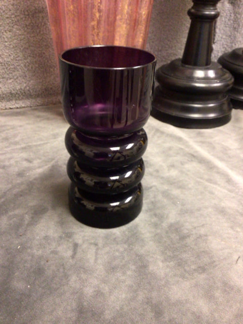 6" Purple Footed Vase