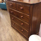 AS-IS Wood Five Drawer Dresser