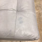 AS-IS Williams & Sanoma James Grey Leather Chair & Ottoman(Ottoman Discolor)