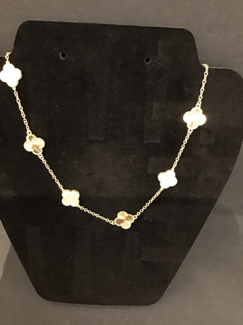 18" Van Cleef Style Gold/Mother of Pearl Necklace