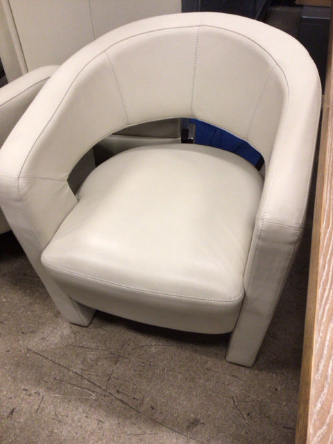 Italian Leather Barrel Chair