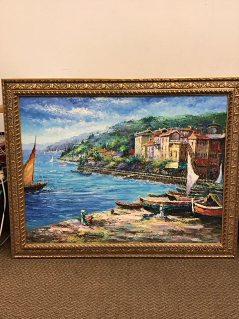 46"x44" Amalfi Coast Capri Italy Art