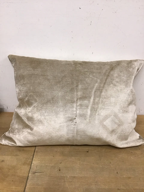 23"x16" RH Cream Lustrous Velvet Lumbar Pillow