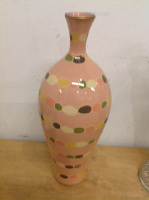 Vase- 15" Tova Peach Multi Color Ceramic