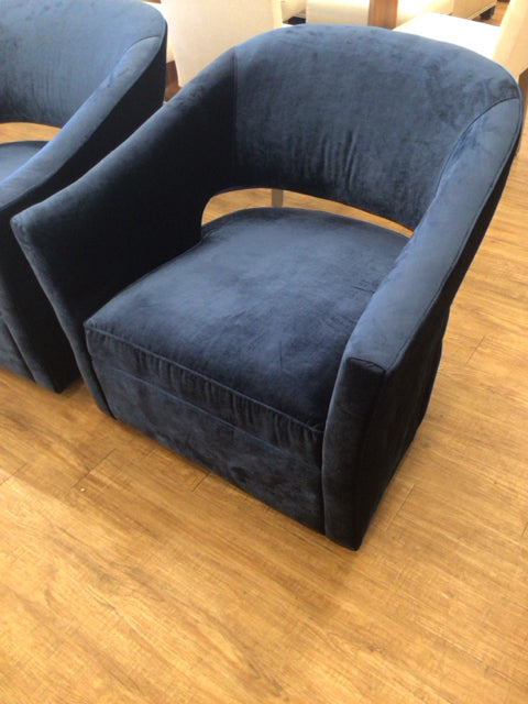 Robb & Stucky Custom Velvet Swivel Chair