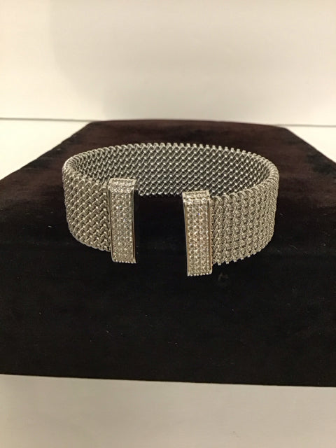 Silver Mesh Cuff Bracelet