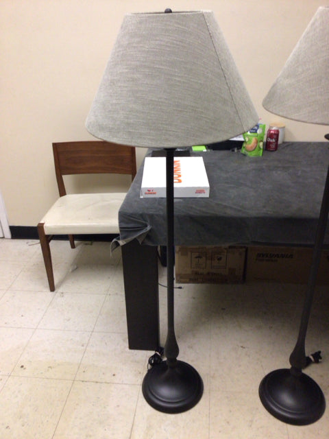 Brown Metal Floor Lamp W/Shade