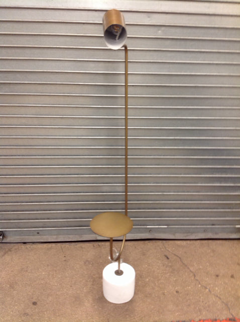 54.5" Gold Metal Round Base Coaster Floor Lamp