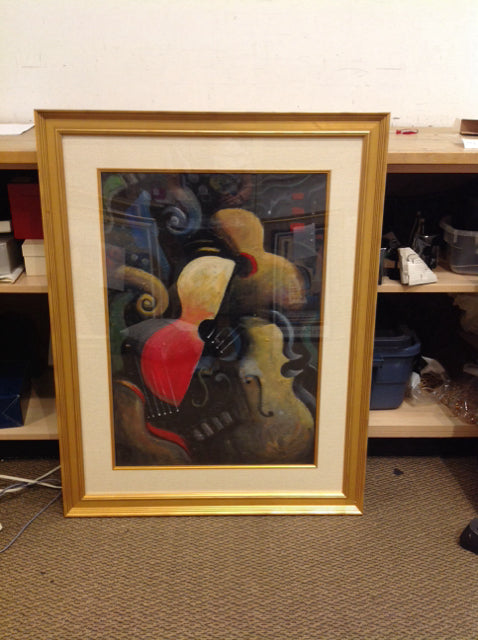 31x39.5 Framed "Music Celebration II" Original Jo Mathers